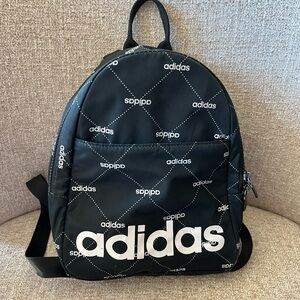 Adidas Black and White Logo Backpack